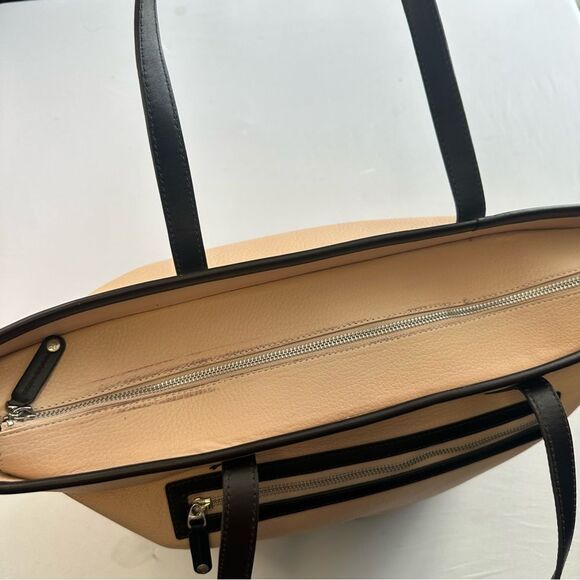 Vessel Signature Tote two tone color block blush black carryall bag purse large - Picture 10 of 12